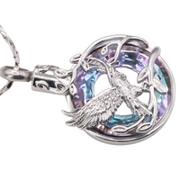 Silver Phoenix Bird Urn Necklace for Ashes Cremation Memorial Pendant Alloy B203