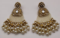 Elegant Bollywood Inspired Gold Kundan Earrings - Traditional Indian Jewelry 174