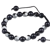 8mm Blue Sandstone Beaded Bracelet Adjustable Macrame Bracelet Unisex Spark 1355