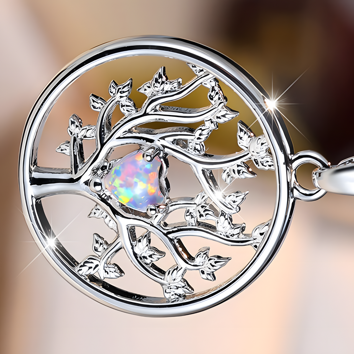 Tree of Life Pendant Necklace Women-Copper Metal Round Family Tree Necklace 1130