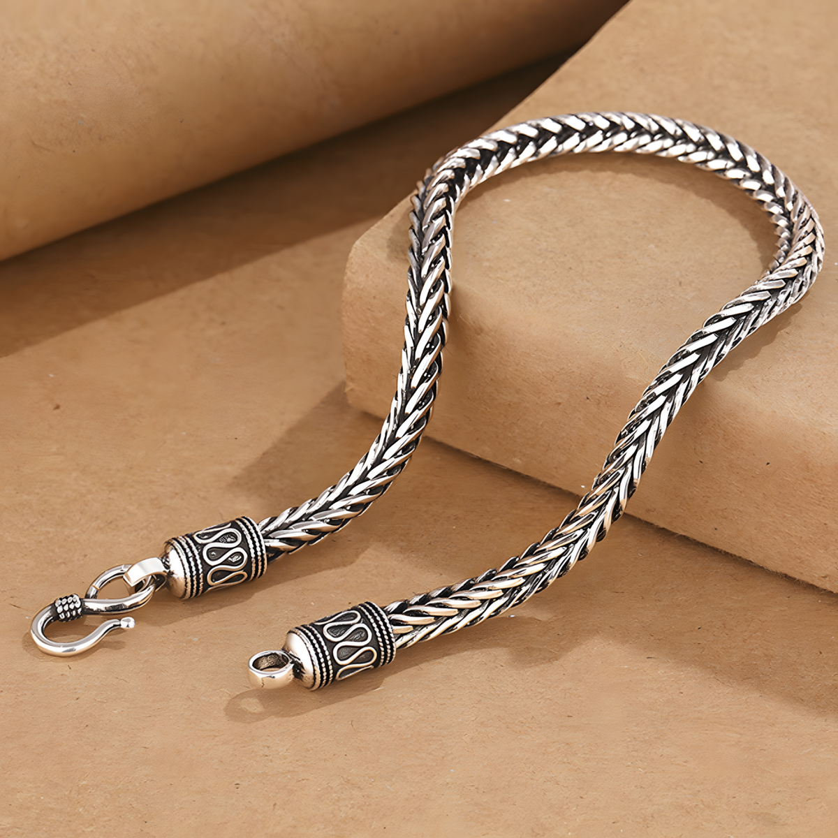 Vintage Rope Link Bracelet 20cm Chunky Vintage Chain Bracelet 20g Unisex 1483