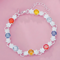 UnifiedJewellery Premium Multicolour Crystal Bracelet 20cm Adjustable Women 1828