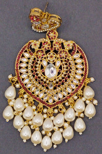Elegant Bollywood Inspired Gold Kundan Earrings - Traditional Indian Jewelry 231