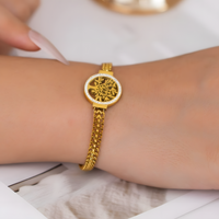 Gold Plated Stainless Steel Tree of Life Bracelet-Adjustable Mood Tracker 1141