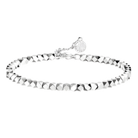 Geometric Faceted Bead Bracelet For Women Adjustable Lobster Clasp Round 1766