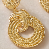 Geometric Gold Drop Earrings for Women Trendy Zinc Alloy Statement Earrings 786