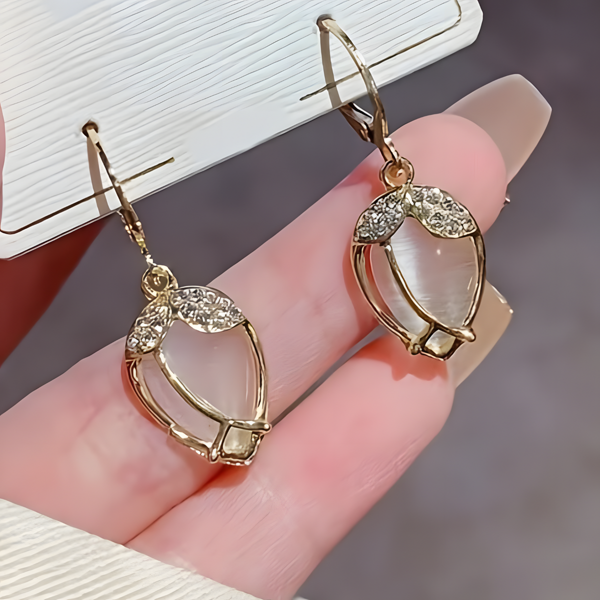 Contemporary Geometric Hoop Earrings Women | Gold Color Zinc Alloy Pearl 586