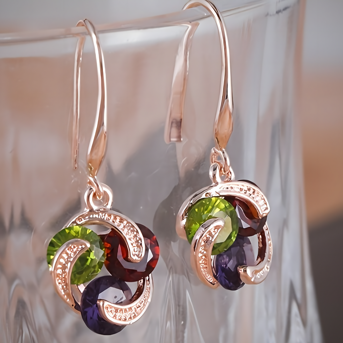 Classic Water Drop Crystal Dangle Earrings, Lightweight Zinc Alloy Jewellery 731