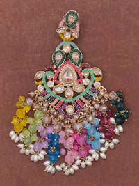 Elegant Bollywood Inspired Gold Kundan Earrings - Traditional Indian Jewelry 197
