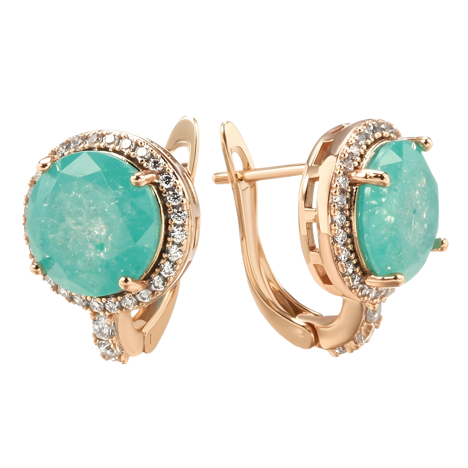 Unified Jewellery Luxury Emerald Copper Round Cut Zircon Drop Earrings Women 560