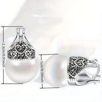 Vintage Simulated Pearl Dangle Earrings Women Elegant Wedding Bridal Jewelry 651