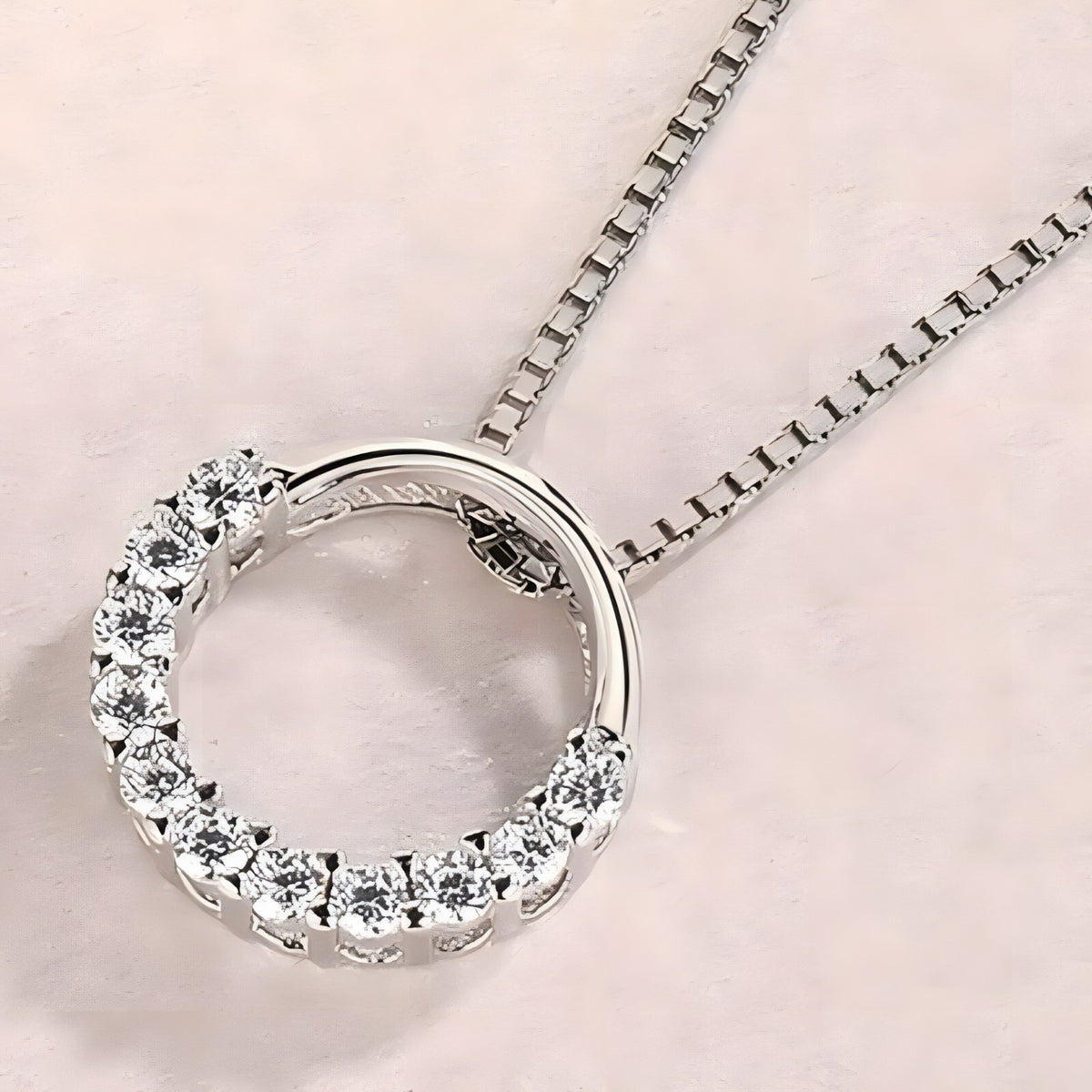 925 Sterling Silver Jewelry Round Zircon Pendants Necklaces Women Fine Semi 265