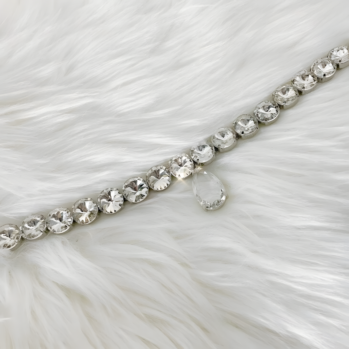 Vintage Large Teardrop Crystal Choker Necklace for Women Wedding Jewelry 439