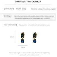 Vintage Statement Clip On Earrings For Women Geometric Rhinestone Crystal 1463