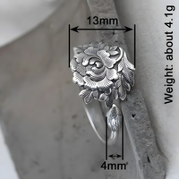 Unified Jewellery Premium Floral Statement Ring Adjustable 13mm Women 1832