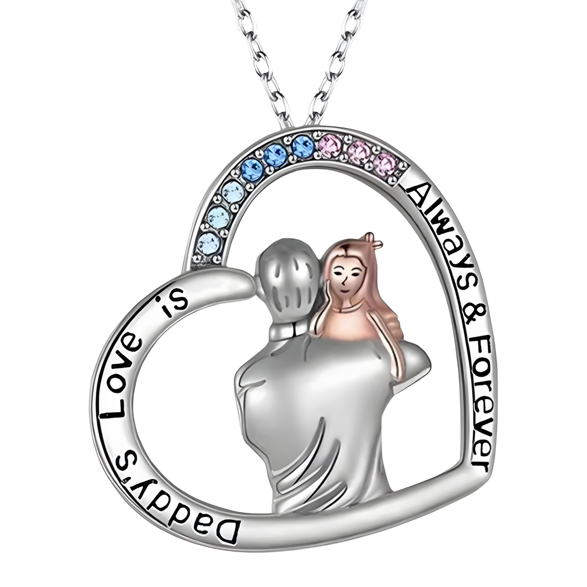 Daddy’s Love Heart Necklace for Women – Zinc Alloy Father Daughter Pendant 1245