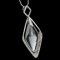 Water Drop Pendant Necklace for Women – Zinc Alloy Statement Sweater Chain 1214