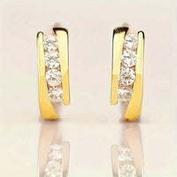 Hoop Earrings Plated Jewelry Embellished Zircon Elegant Simple Style 89 UK
