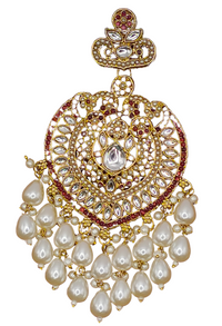 Elegant Bollywood Inspired Gold Kundan Earrings - Traditional Indian Jewelry 218