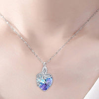 Butterfly Urn Necklace for Ashes - Crystal Heart Memorial Cremation Jewellry B87