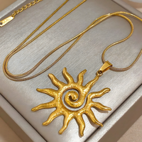 Unified Jewellery Gold Tone Sun Spiral Necklace And Earrings Set For Women 1714