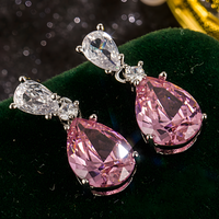 Unified Jewellery Premium Pink Pear Crystal Drop Earrings 2.2cm 1841
