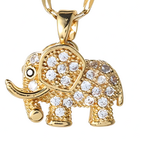 Gold Elephant Pendant Necklace for Women – Stainless Steel Animal Jewellery 1190