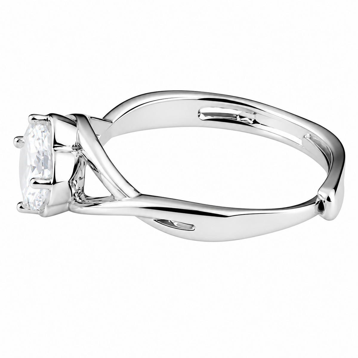 Women's Adjustable Twisted Solitaire Zircon Engagement Ring Round Brilliant 1644