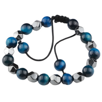 MultiColor 8mm Tiger Eye Beaded Bracelet Adjustable Macrame Bracelet Unisex 1356