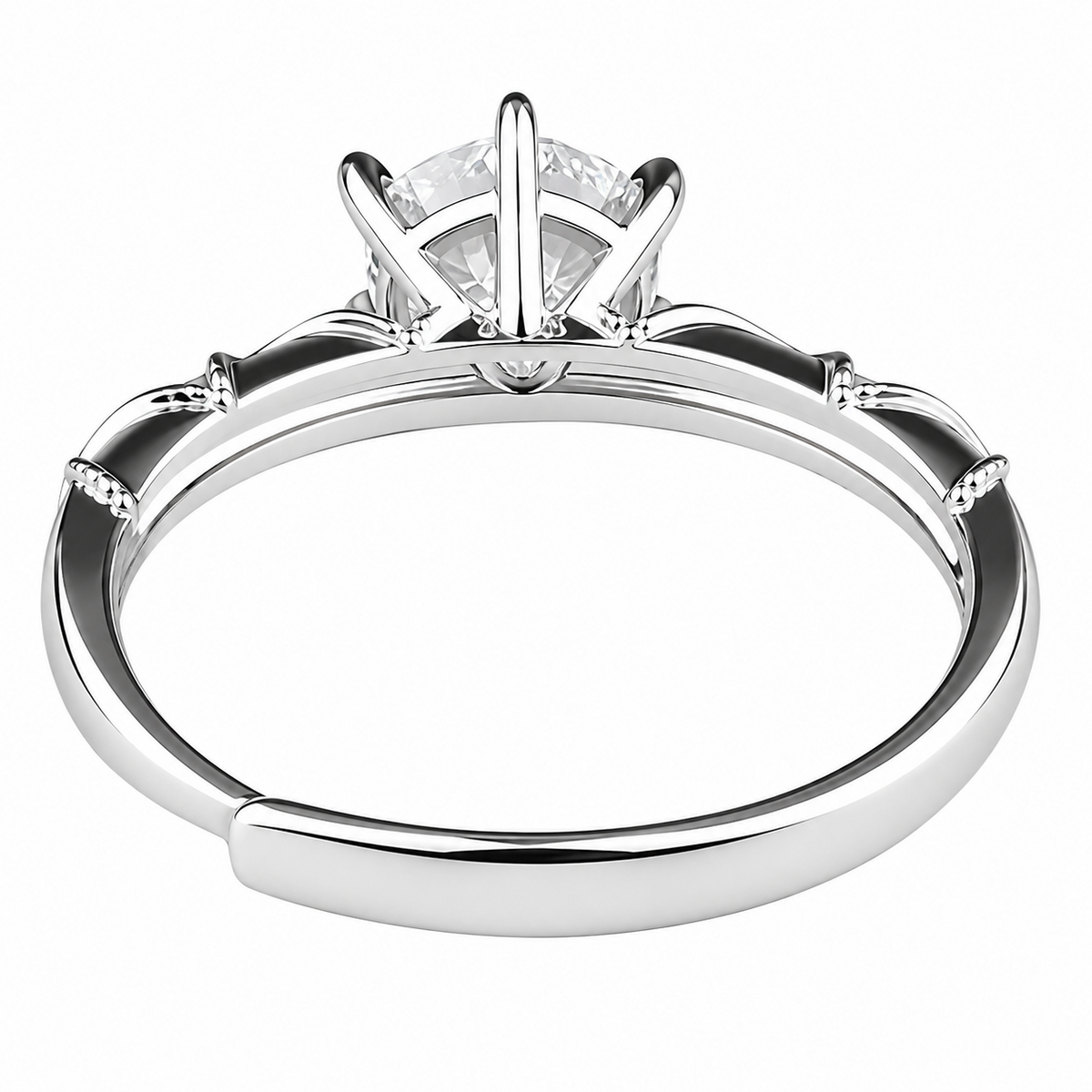 Women's Elegant Adjustable Zircon Engagement Ring, Round Brilliant Twisted 1626