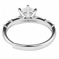 Women's Elegant Adjustable Zircon Engagement Ring, Round Brilliant Twisted 1626