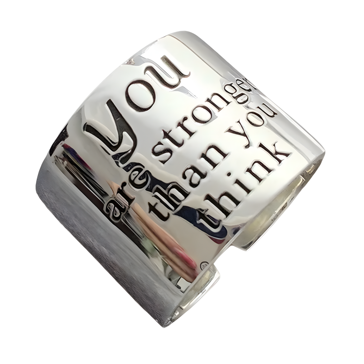 Sterling Silver Engraved Band Ring for Women, Adjustable Open Ring Polished 488