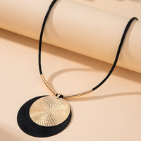 Women's Punk Style Large Circular Dangle Earring and Pendant Necklace Set B107