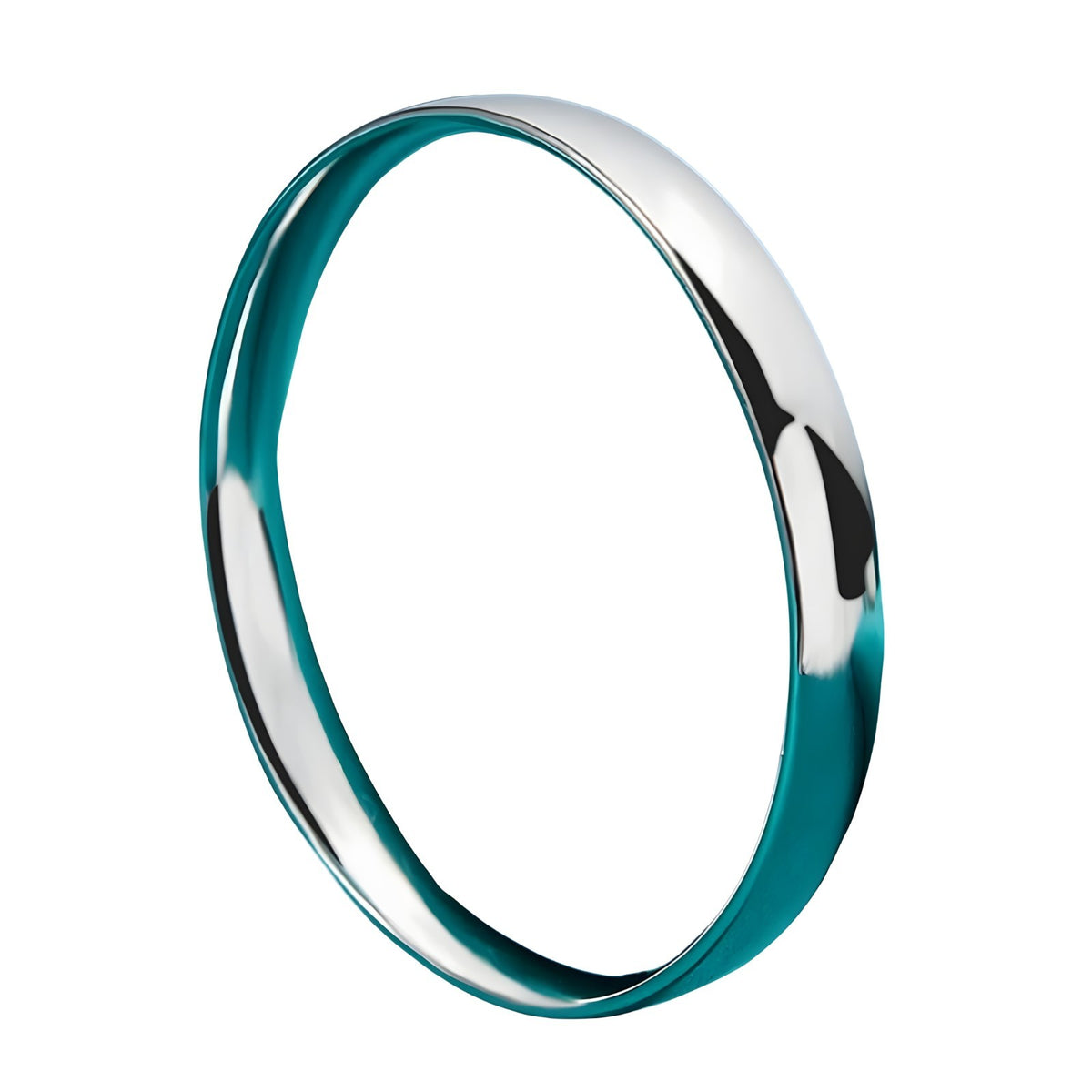 925 Sterling Silver Polished Bangle Bracelet Women Classic Solid Band Design 397