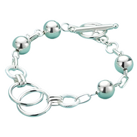 Toggle Bracelet For Women - Circle Link Chain Bracelet With Polished Ball 1782