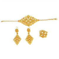 5-Piece Bridal Jewelry Set: Earrings, Necklace, Bangle, Ring, Exaggerated 110