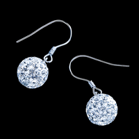 Crystal Ball Drop Earrings for Women – Sparkling Crystal Ball Dangle Design 1054