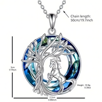 Unified Jewellery Tree of Life Horse Necklace,Silver Plated Stainless Steel B257