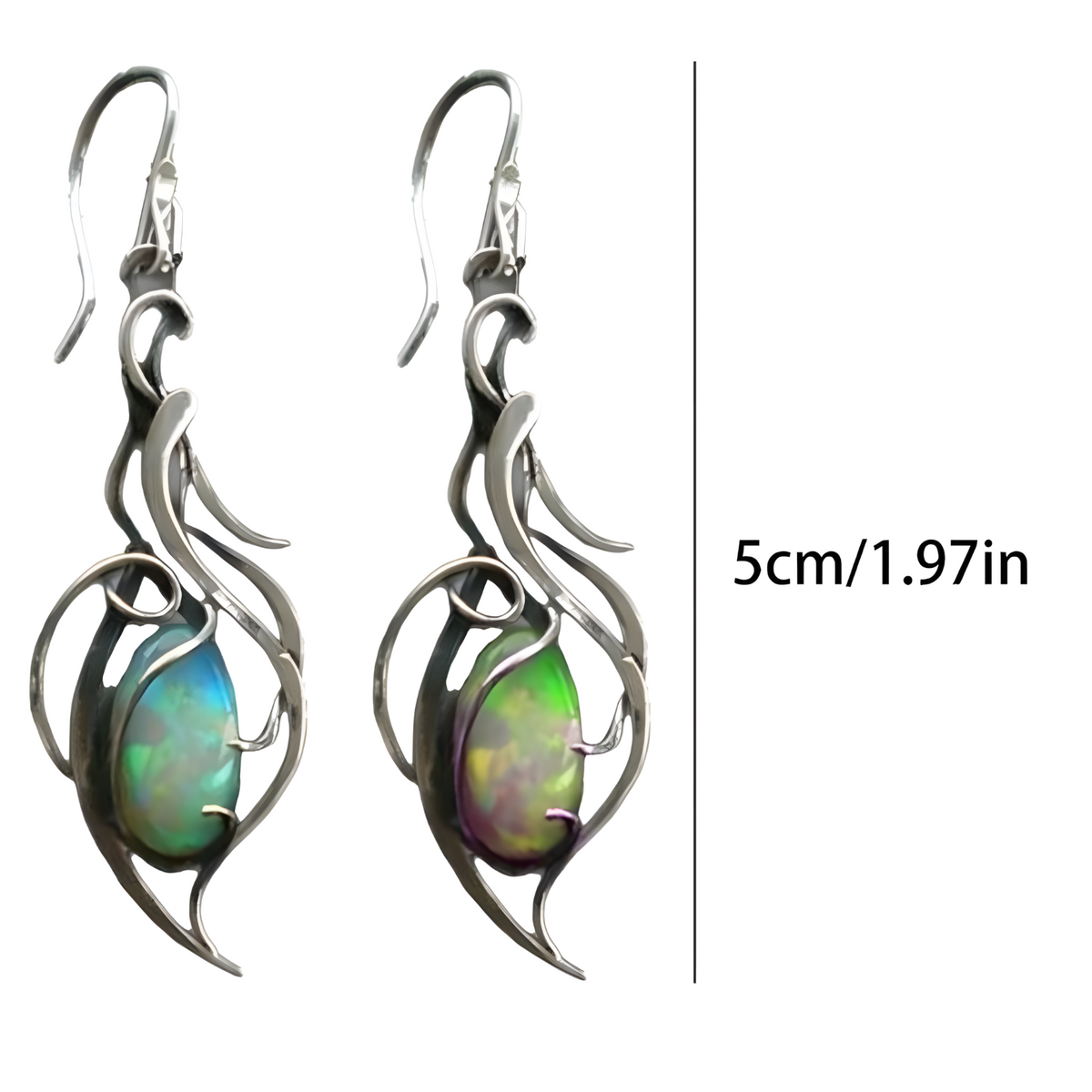 Bohemian Leaf Drop Earrings for Women – Elegant Zinc Alloy + Cubic Zirconia 1163