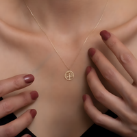 Unified Jewellery Stainless Steel Gold Tree Of Life Pendant Necklace Women 1070