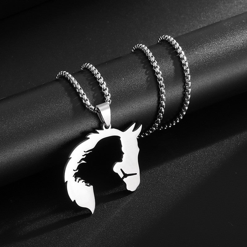 Unified Jewellery Premium Horse Woman Pendant Necklace 60cm Chain 42x38mm 1891