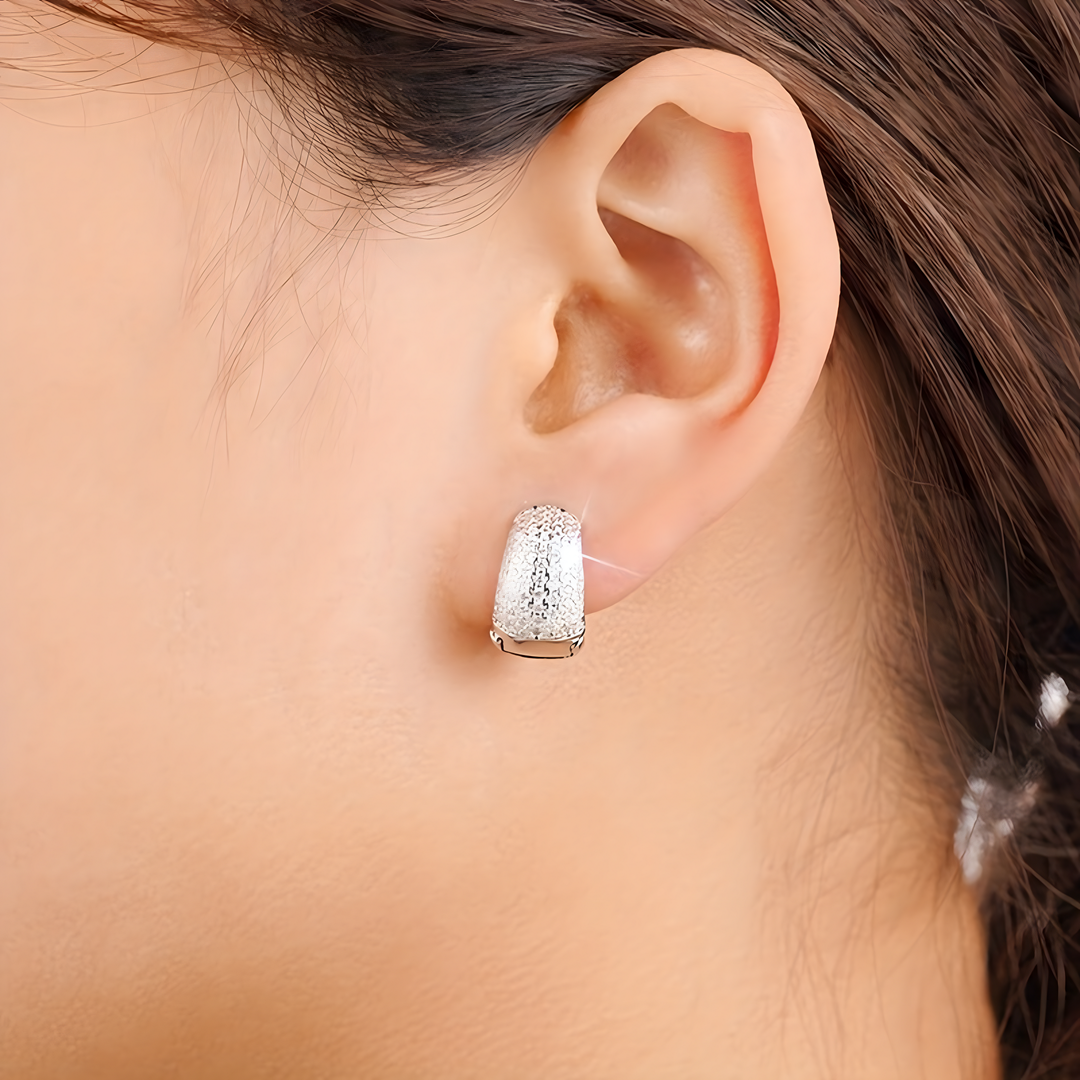 Unified Jewellery Exquisite Zircon Pavé Small Hoop-Shaped Huggie Earrings 649