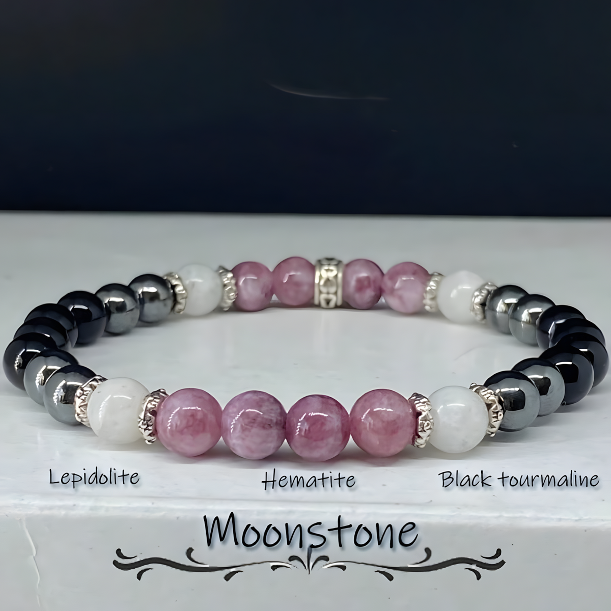 Energy Healing Natural Gemstone Beaded Bracelet, 20cm 8mm Stretch Bracelet 1736