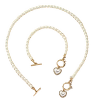 1 Pc Bracelet 1 Pc Necklace Heart Pendant OT Buckle Imitation Pearl Design 80 UK