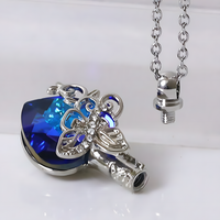 Butterfly Urn Necklace for Ashes–Copper Alloy Silver Plating Heart Memorial B264