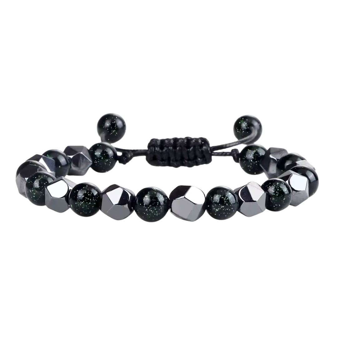 Multicoloured 8mm Sandstone Beaded Bracelet Adjustable Macrame Bracelet 1354