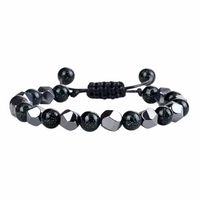 Multicoloured 8mm Sandstone Beaded Bracelet Adjustable Macrame Bracelet 1354