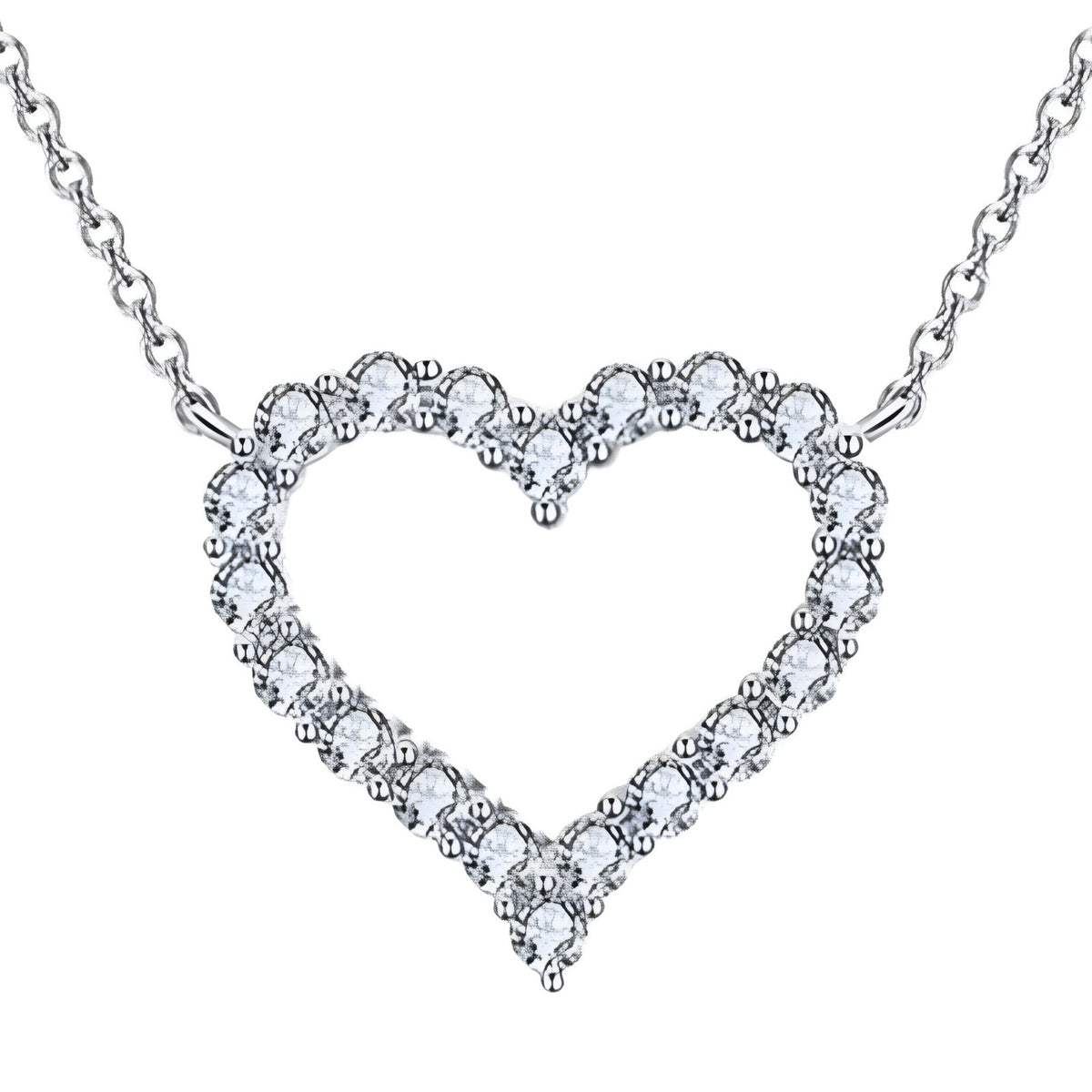 925 Sterling Silver Heart Pendant Necklace for Women | Adjustable Chain AAA 259