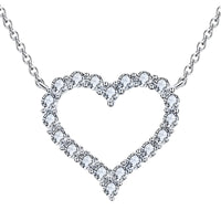925 Sterling Silver Heart Pendant Necklace for Women | Adjustable Chain AAA 259