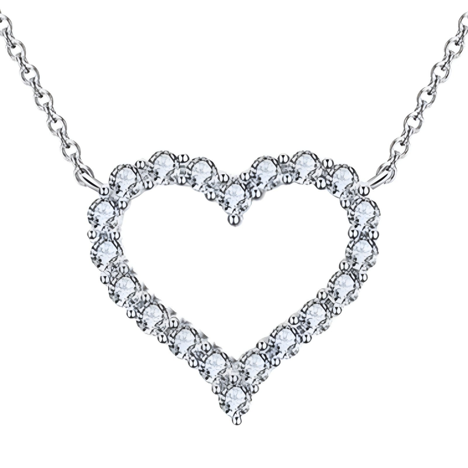 925 Sterling Silver Heart Pendant Necklace for Women | Adjustable Chain AAA 259